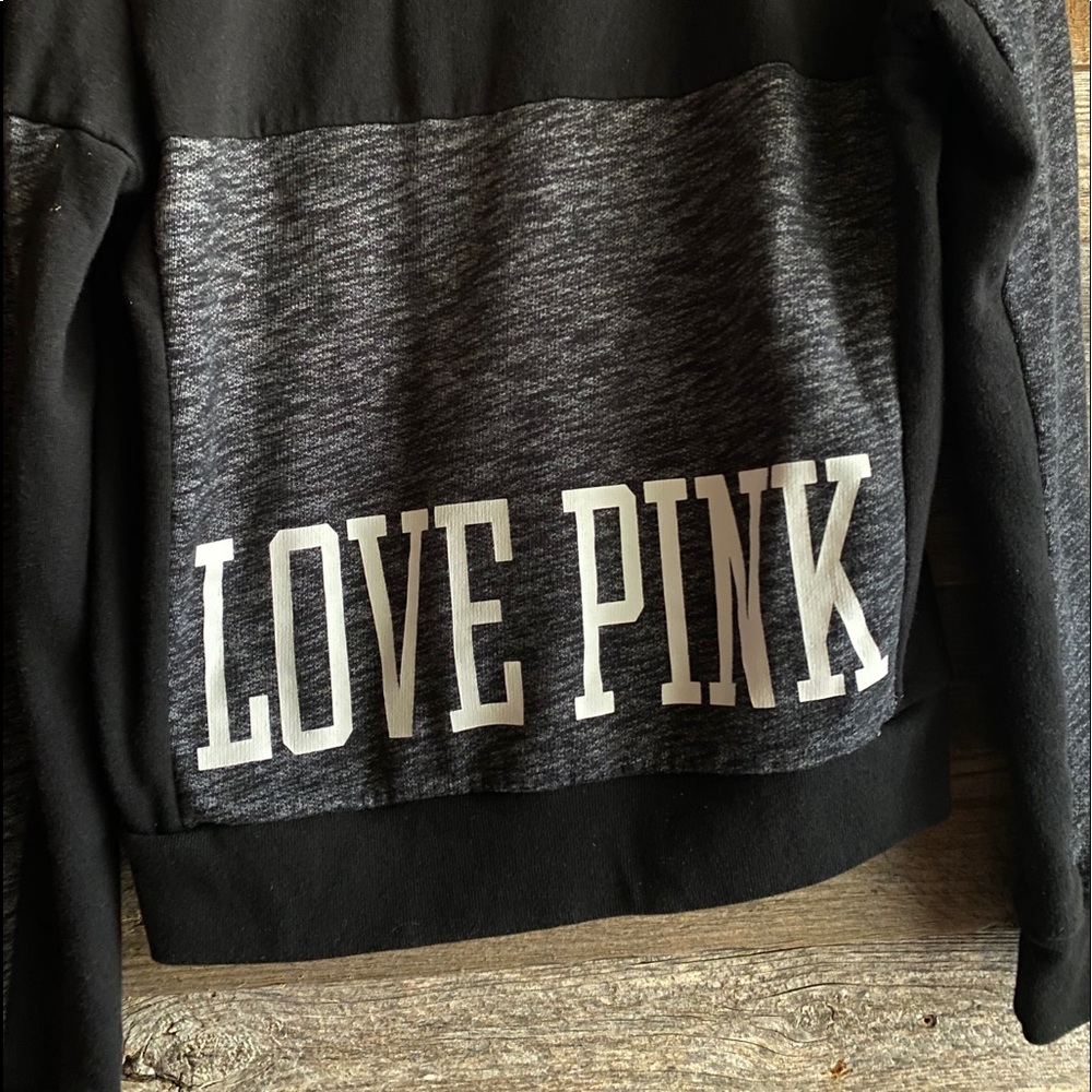 VS PINK gray half zip sweatshirt - Picture 3 of 4